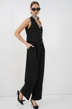 Women's Vest and Trousers Two-Piece Set 30091 - Black