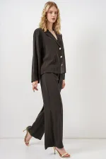 Women's Jacket and Trousers Two-Piece Set 30065 - Dark Brown
