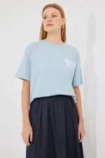 T-shirt basique imprimé 4318 - Bleu