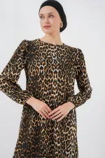 Kadın Leopar Tunik Pantolon Alt Üst Takım 6663