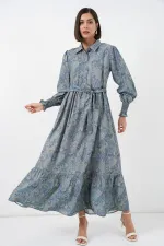 Robe hijab ceinturée pour femme 2589 - Menthe