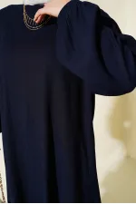 Women's Navy Blue Tunic Trousers Top and Bottom Set 6663