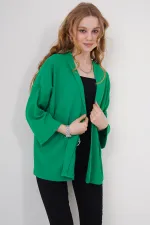 5862 Knitted Kimono - Green