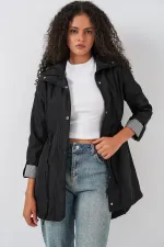 Trench-coat à taille cintrée 10322 - Noir