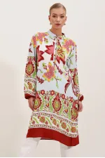 Robe en viscose à motifs 5903 - Bordeaux