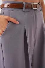 Kadın Yüksek Bel Palazzo Pantolon 30051 - Gri