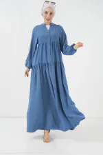 2527 Women's Long Hijab Dress - Indigo 2527 Women's Long Hijab Dress - Indigo