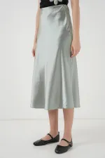 15806 Satin Skirt - Çağla