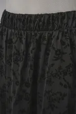 Kadın Desenli Astarlı Etek 8075 - Siyah