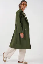 5938 Double-breasted Trench Coat - Khaki 5938 Double-breasted Trench Coat - Khaki