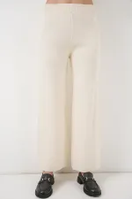 Kadın Hırka Pantolon Triko İkili Takım 15956 - Ekru