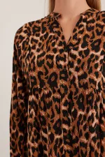 Robe hijab en viscose beige marron pour femme 2423