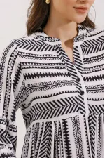 1975 ETHNIC PATTERNED DRESS - Black