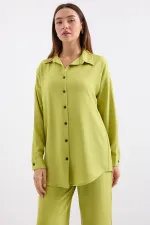 6622 Keten İkili Takım - Yağ Yeşil