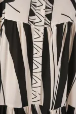 Robe longue hijab à motifs pour femme 2585 - Noir