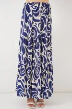 1898 Desenli Uzun Etek - F.Lacivert