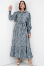 Robe hijab ceinturée pour femme 2589 - Menthe