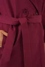 Trench-coat doublé croisé 9104 - Rouge bordeaux