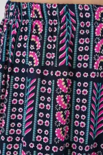 Women's Patterned Long Skirt 8053 - Navy Blue