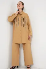 Desenli Tunik Pantolon İkili Takım 6720 - Bisküvi