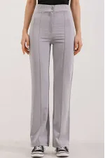 Pantalon palazzo taille haute 6629 - Gris