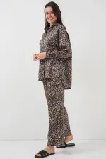 6699 Leopard Patterned Bottom and Top Set - C. Brown