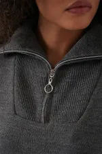 Ensemble deux pièces pull et jupe pour femme 15938 - Anthracite