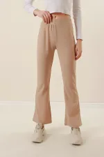 Pantalon pattes d'éléphant 10220 - Beige
