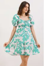 Robe évasée en popeline 2351 - Vert menthe