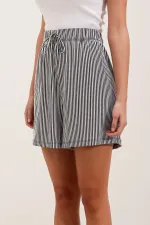 5329 Striped Shorts - Black