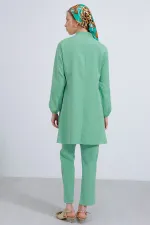 Ensemble pantalon et tunique en maille menthe pour femme 6654