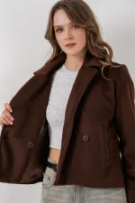 Veste en cachemire pour femme 0725 - Marron