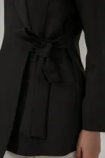 Women's Side-Tie Blazer Jacket 0750 - Black