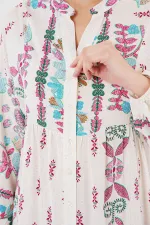 Robe hijab à motifs authentiques 2423 - Rose B