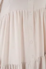 Robe longue hijab pour femme 2527 - Crème