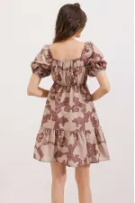 2351 Kloş Poplin Elbise - D.Gül Kurusu