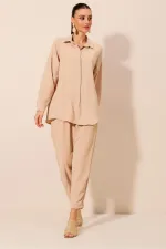 6593 Oversize İkili Takım - Bej