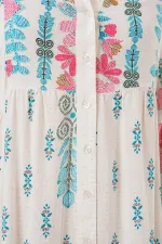 Robe hijab à motifs authentiques 2423 - Bleu clair