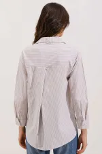 Chemise rayée oversize 20205 - Crème