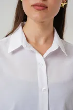 Kadın Uzun Kol Basic Gömlek 20279 - Beyaz