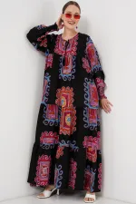 1947 Desenli Uzun Elbise - M. Kırmızı