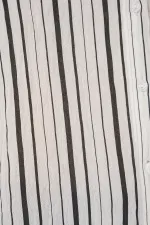 Kadın Çizgili Kısa Kol Gömlek 20345 - Siyah