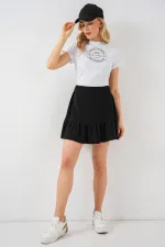 Kadın Ayrobin Mini Etek 8054 - Siyah