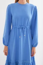 2483 Uzun Boydan Elbise - Mavi