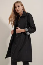 Trench-coat à ceinture 5808 - Noir