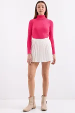 Pull à col roulé en maille 10311 - Fuchsia