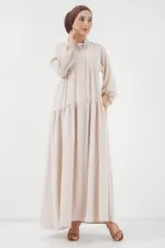 Robe longue hijab pour femme 2527 - Crème