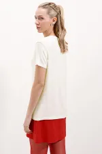 T-shirt oversize à col V 4315 - Blanc