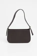 010172 Plain Baguette Shoulder Bag - Brown