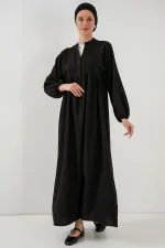 Kadın Uzun Tesettür Elbise 2525 - Siyah